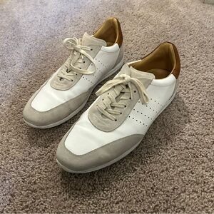 Mezlan White Beige Leather Suede Sneakers Men’s Size 13 Made In Spain